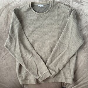 Reiss Minimalist Textured Crewneck Sweater - olive green